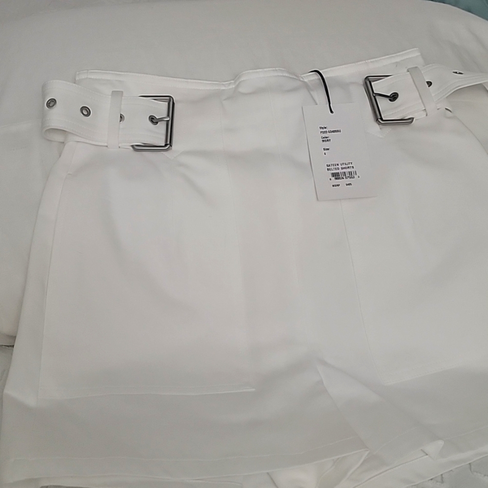 3.1 Phillip Lim womens  Belted Short, 4, Ivory